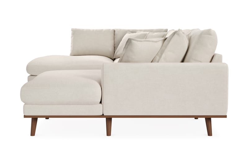 Copenhagen Premium 5-seters Høyrevendt U-formet Dyp Sofa med Divan og Sjeselong i Stoff - Lys beige - Møbler - Sofaer - U Sofa