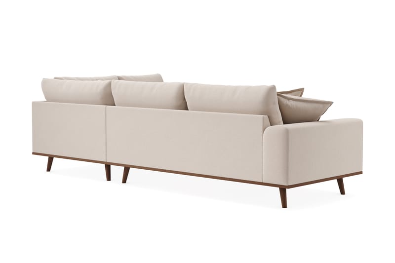 Copenhagen Premium 4-seters Høyrevendt L-formet Dyp Sjeselongsofa i Bouclé - Lys beige - Møbler - Sofaer - Sofa med chaiselong