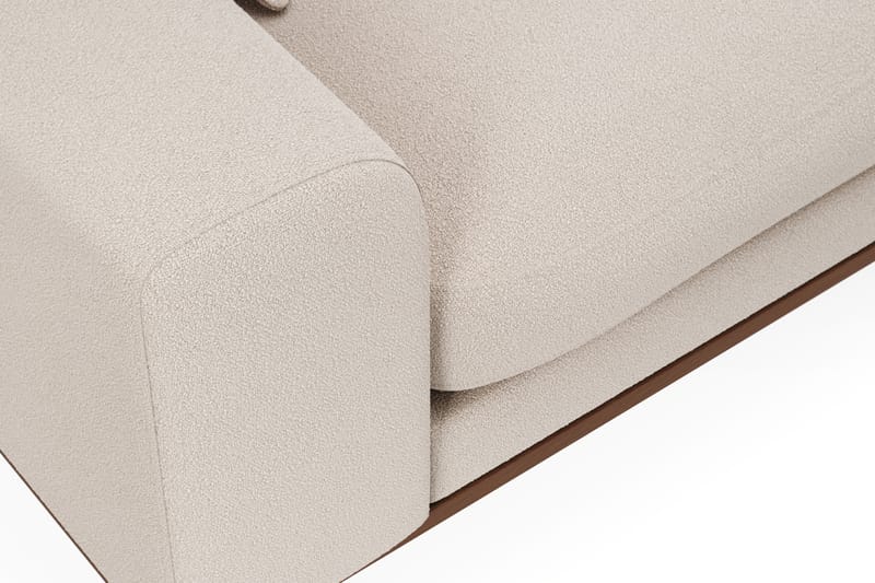 Copenhagen Premium 4-seters Høyrevendt L-formet Dyp Sjeselongsofa i Bouclé - Lys beige - Møbler - Sofaer - Sofa med chaiselong