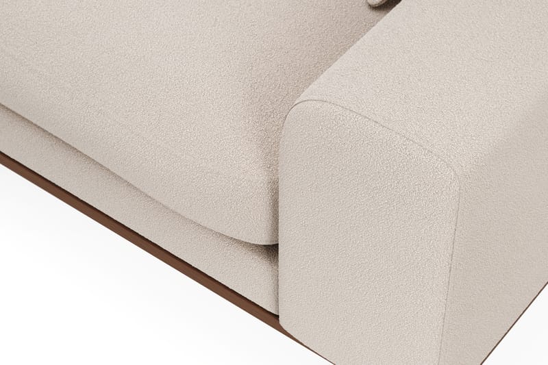 Copenhagen Premium 4-seters Venstrevendt L-formet Dyp Sjeselongsofa i Bouclé - Lys beige - Møbler - Sofaer - Sofa med chaiselong