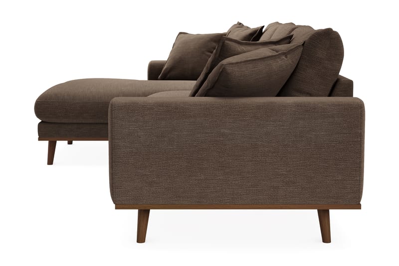 Copenhagen Premium 4-seters Venstrevendt L-formet Dyp Divansofa i Stoff - Brun - Møbler - Sofaer - Sofa med chaiselong