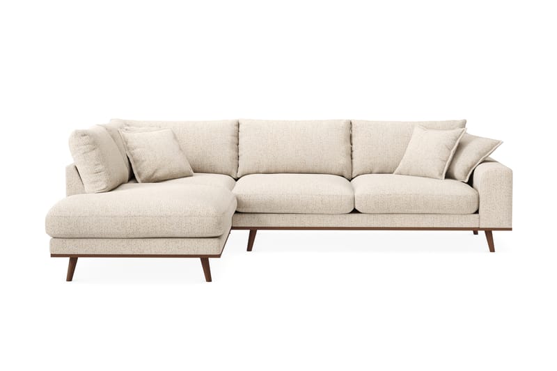 Copenhagen Premium 4-seters Venstrevendt L-formet Dyp Sjeselongsofa i Chenille - Beige - Møbler - Sofaer - Sofa med chaiselong