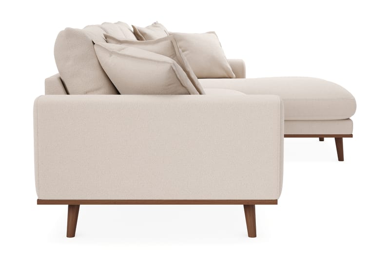 Copenhagen Premium 4-seters Høyrevendt L-formet Dyp Divansofa i Bouclé - Lys beige - Møbler - Sofaer - Sofa med chaiselong