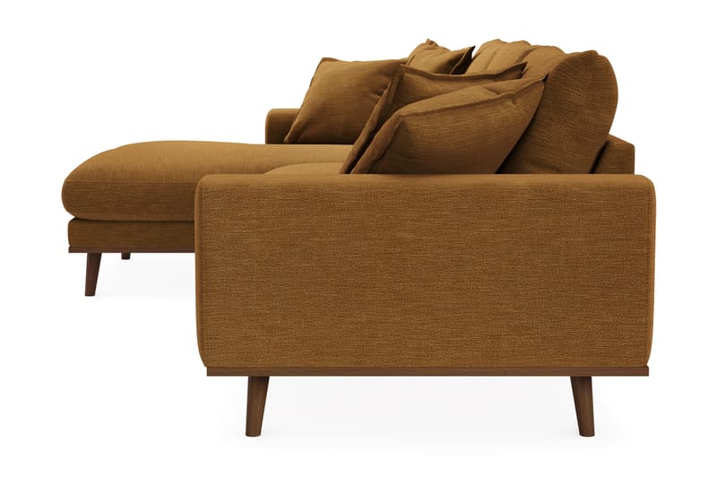 Copenhagen Premium 4-seters Venstrevendt L-formet Dyp Divansofa i Stoff - Sennepsgul - Møbler - Sofaer - Sofa med chaiselong