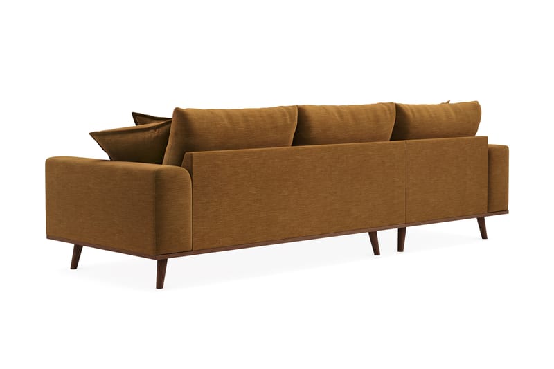 Copenhagen Premium 4-seters Venstrevendt L-formet Dyp Divansofa i Stoff - Sennepsgul - Møbler - Sofaer - Sofa med chaiselong