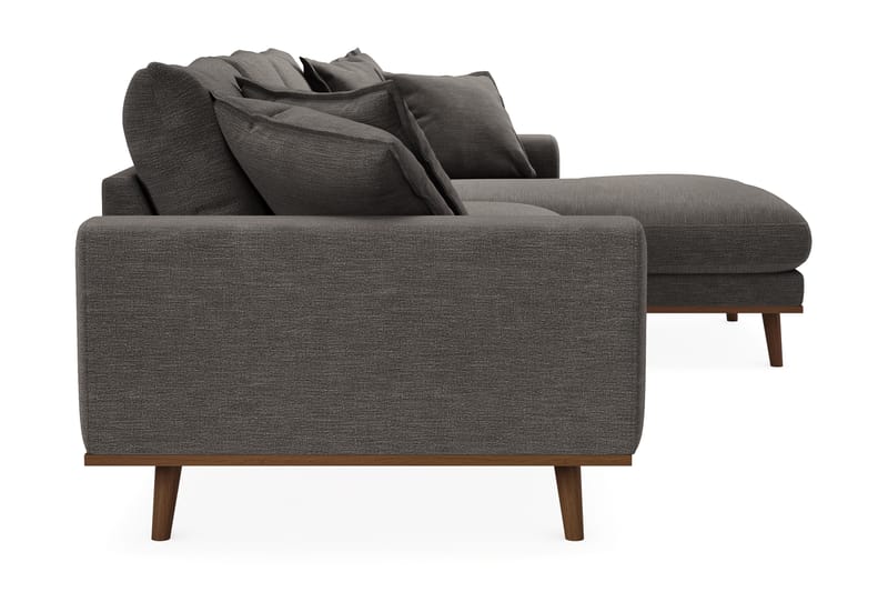 Copenhagen Premium 4-seters Høyrevendt L-formet Dyp Divansofa i Stoff - Mørk grå - Møbler - Sofaer - Sofa med chaiselong