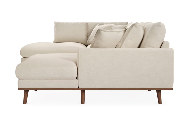 Copenhagen Premium 5-seters Høyrevendt U-formet Dyp Sofa med Divan og Sjeselong i Stoff - Beige - Møbler - Sofaer - U Sofa