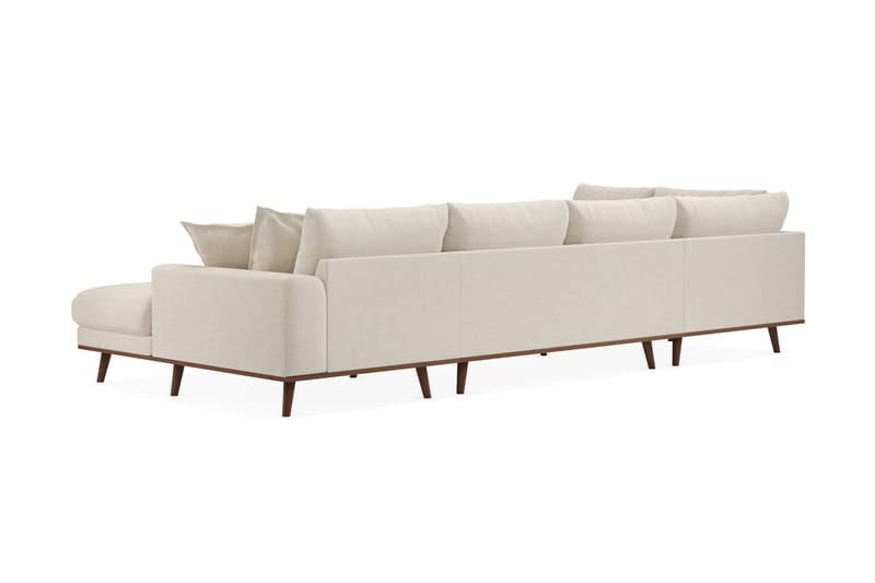 Copenhagen Premium 5-seters Høyrevendt U-formet Dyp Sofa med Divan og Sjeselong i Stoff - Beige - Møbler - Sofaer - U Sofa