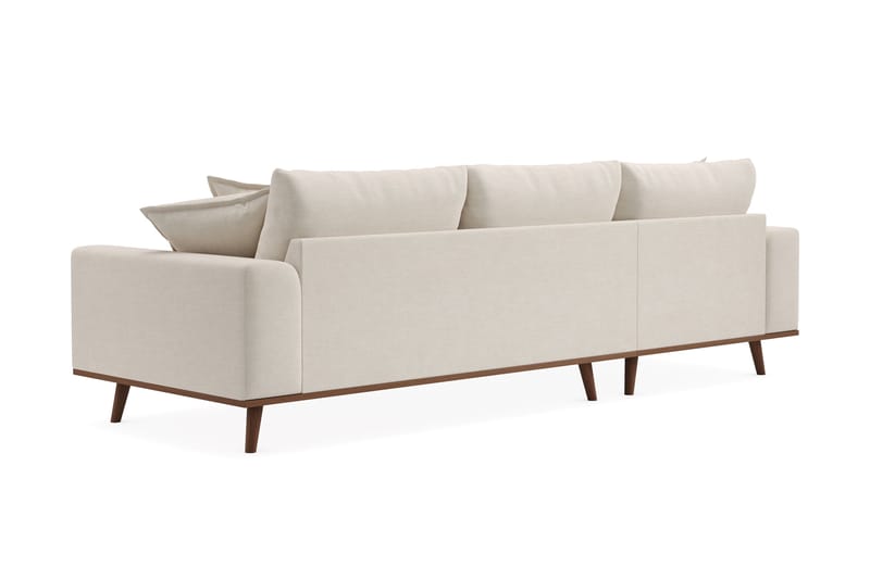 Copenhagen Premium 4-seters Venstrevendt L-formet Dyp Divansofa i Stoff - Lys beige - Møbler - Sofaer - Sofa med chaiselong