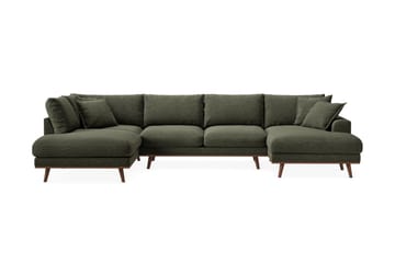 Copenhagen Premium 5-seters Høyrevendt U-formet Dyp Sofa med Divan og Sjeselong i Stoff