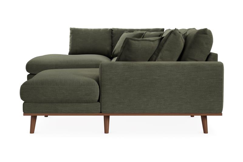 Copenhagen Premium 5-seters Høyrevendt U-formet Dyp Sofa med Divan og Sjeselong i Stoff - Grønn - Møbler - Sofaer - U Sofa