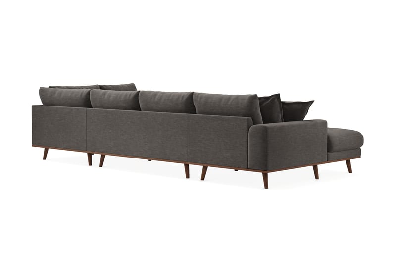 Copenhagen Premium 5-seters Venstrevendt U-formet Dyp Sofa med Divan og Sjeselong i Stoff - Mørk grå - Møbler - Sofaer - U Sofa