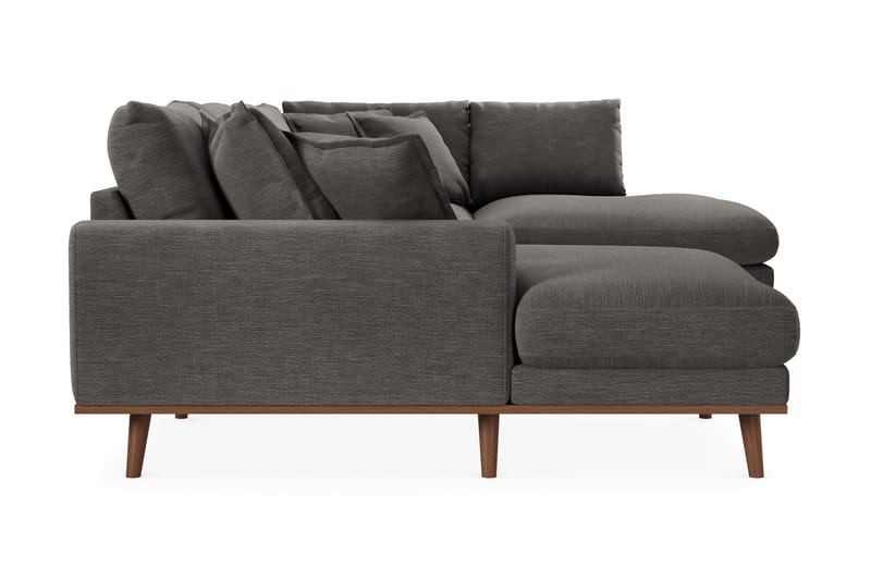 Copenhagen Premium 5-seters Venstrevendt U-formet Dyp Sofa med Divan og Sjeselong i Stoff - Mørk grå - Møbler - Sofaer - U Sofa