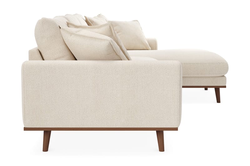 Copenhagen Premium 4-seters Høyrevendt L-formet Dyp Divansofa i Chenille - Lys beige - Møbler - Sofaer - Sofa med chaiselong