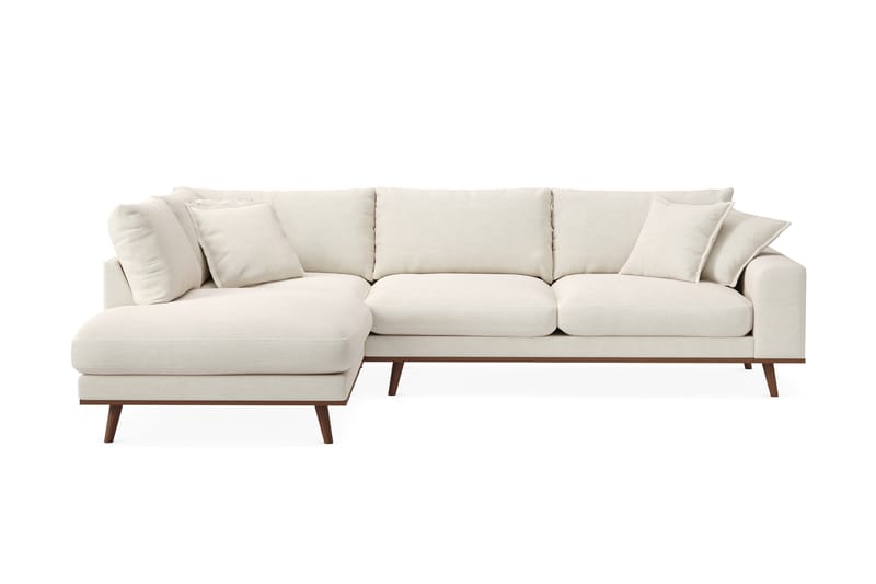 Copenhagen Premium 4-seters Venstrevendt L-formet Dyp Sjeselongsofa i Stoff - Lys beige - Møbler - Sofaer - Sofa med chaiselong