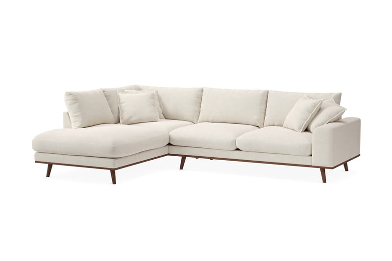 Copenhagen Premium 4-seters Venstrevendt L-formet Dyp Sjeselongsofa i Stoff - Lys beige - Møbler - Sofaer - Sofa med chaiselong