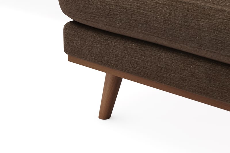 Copenhagen Premium 5-seters Høyrevendt U-formet Dyp Sofa med Divan og Sjeselong i Stoff - Brun - Møbler - Sofaer - U Sofa