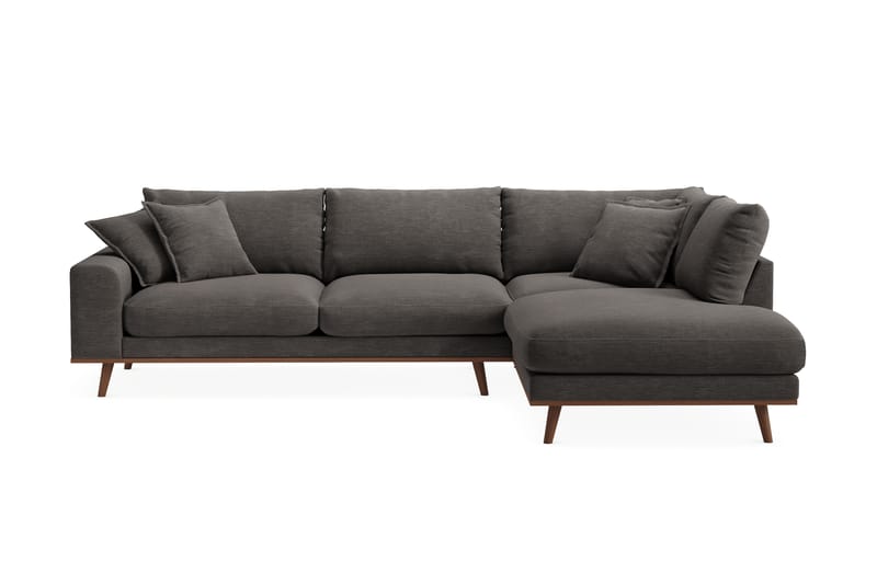 Copenhagen Premium 4-seters Høyrevendt L-formet Dyp Sjeselongsofa i Stoff - Mørk grå - Møbler - Sofaer - Sofa med chaiselong