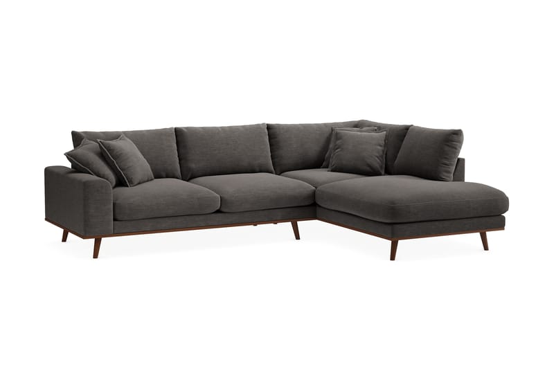 Copenhagen Premium 4-seters Høyrevendt L-formet Dyp Sjeselongsofa i Stoff - Mørk grå - Møbler - Sofaer - Sofa med chaiselong