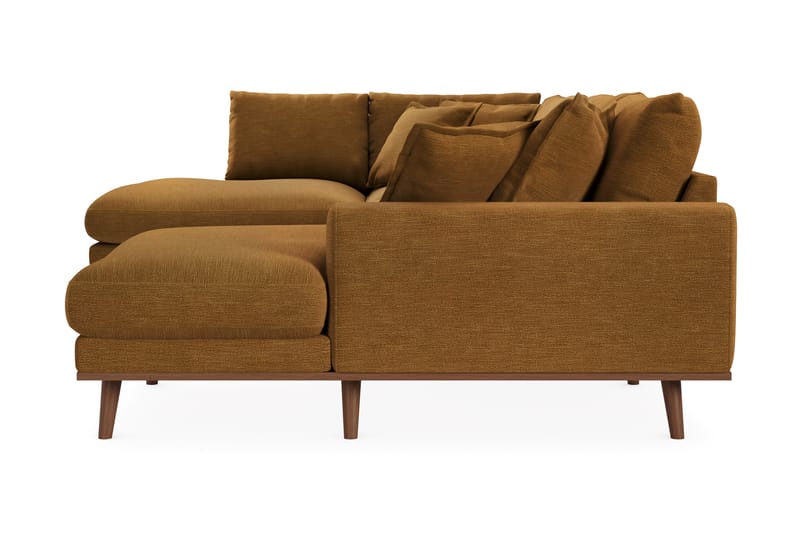 Copenhagen Premium 5-seters Høyrevendt U-formet Dyp Sofa med Divan og Sjeselong i Stoff - Sennepsgul - Møbler - Sofaer - U Sofa