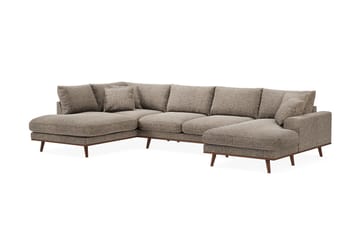 Copenhagen Premium 5-seters Venstrevendt U-formet Dyp Sofa med Divan og Sjeselong i Chenille