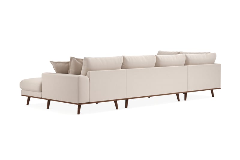 Copenhagen Premium 5-seters Venstrevendt U-formet Dyp Sofa med Divan og Sjeselong i Bouclé - Lys beige - Møbler - Sofaer - U Sofa