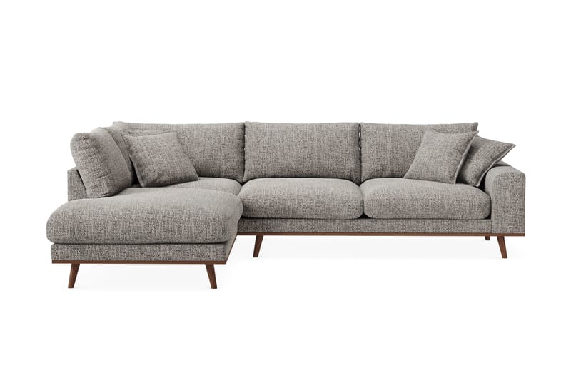 Copenhagen Premium 4-seters Venstrevendt L-formet Dyp Sjeselongsofa i Chenille - Grå - Møbler - Sofaer - Sofa med chaiselong