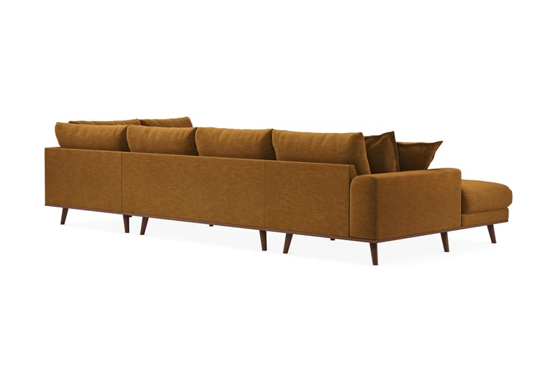 Copenhagen Premium 5-seters Venstrevendt U-formet Dyp Sofa med Divan og Sjeselong i Stoff - Sennepsgul - Møbler - Sofaer - U Sofa