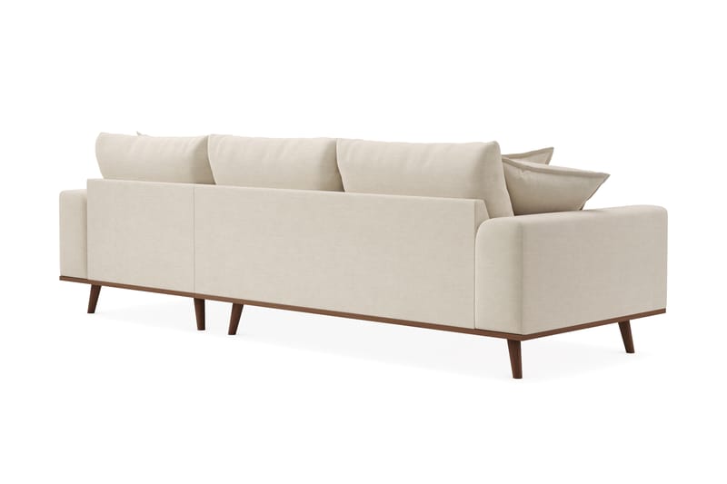 Copenhagen Premium 4-seters Høyrevendt L-formet Dyp Divansofa i Stoff - Beige - Møbler - Sofaer - Sofa med chaiselong