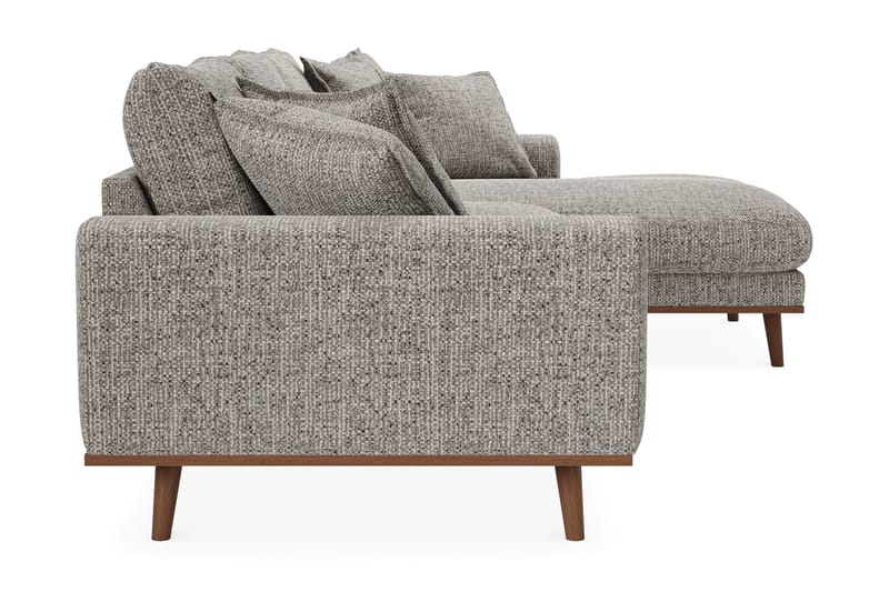 Copenhagen Premium 4-seters Høyrevendt L-formet Dyp Divansofa i Chenille - Grå - Møbler - Sofaer - Sofa med chaiselong