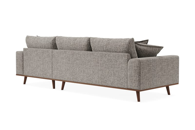 Copenhagen Premium 4-seters Høyrevendt L-formet Dyp Divansofa i Chenille - Grå - Møbler - Sofaer - Sofa med chaiselong