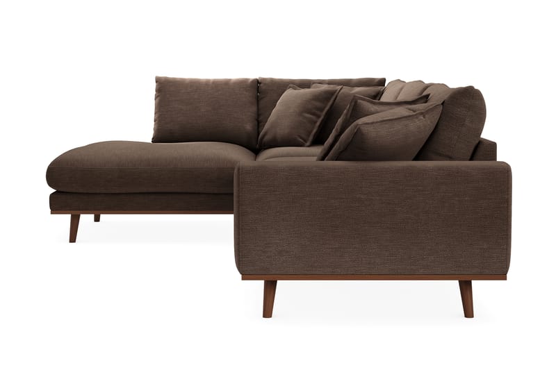 Copenhagen Premium 4-seters Venstrevendt L-formet Dyp Sjeselongsofa i Stoff - Brun - Møbler - Sofaer - Sofa med chaiselong