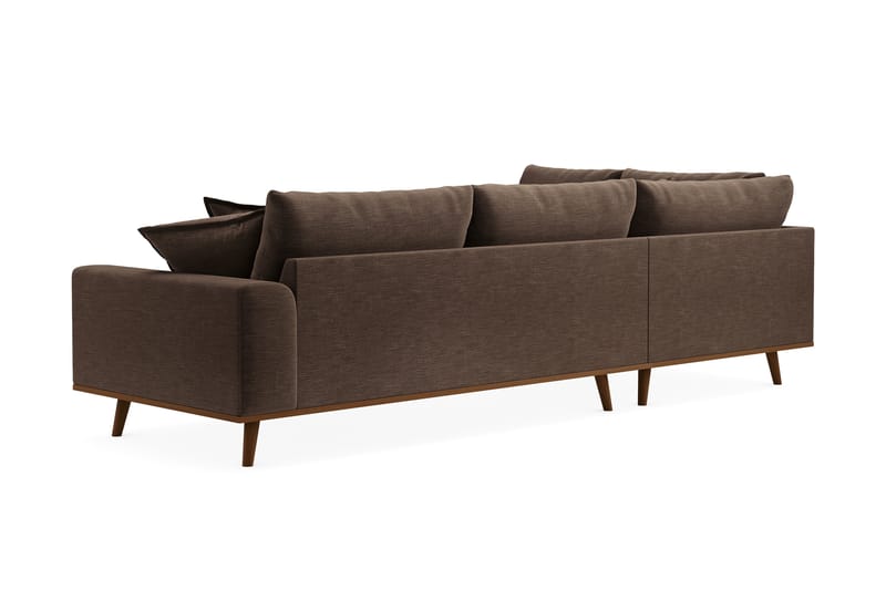 Copenhagen Premium 4-seters Venstrevendt L-formet Dyp Sjeselongsofa i Stoff - Brun - Møbler - Sofaer - Sofa med chaiselong