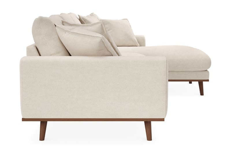Copenhagen Premium 4-seters Høyrevendt L-formet Dyp Divansofa i Stoff - Lys beige - Møbler - Sofaer - Sofa med chaiselong