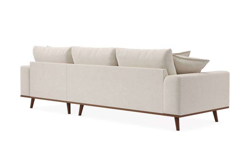 Copenhagen Premium 4-seters Høyrevendt L-formet Dyp Divansofa i Stoff - Lys beige - Møbler - Sofaer - Sofa med chaiselong