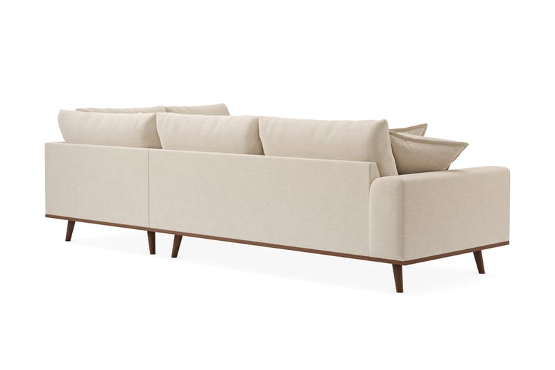 Copenhagen Premium 4-seters Høyrevendt L-formet Dyp Sjeselongsofa i Stoff - Beige - Møbler - Sofaer - Sofa med chaiselong