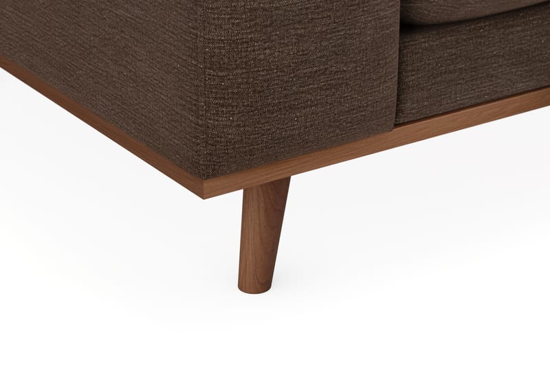 Copenhagen Premium 4-seters Høyrevendt L-formet Dyp Divansofa i Stoff - Brun - Møbler - Sofaer - Sofa med chaiselong