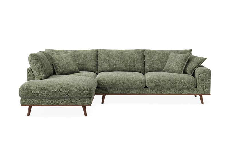 Copenhagen Premium 4-seters Venstrevendt L-formet Dyp Sjeselongsofa i Chenille - Grønn - Møbler - Sofaer - Sofa med chaiselong