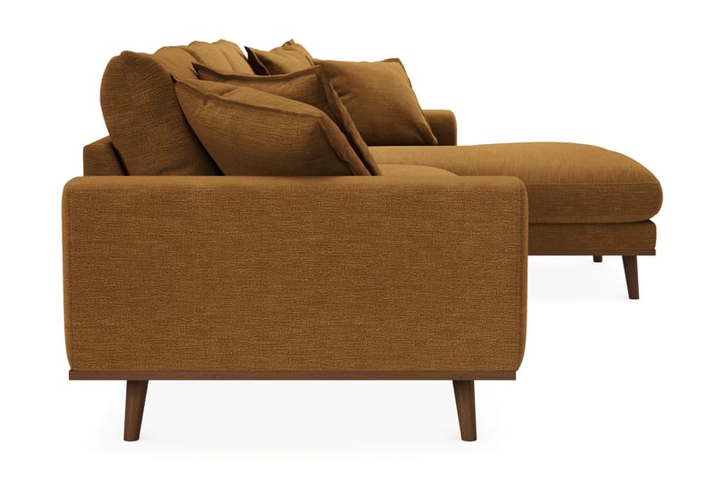 Copenhagen Premium 4-seters Høyrevendt L-formet Dyp Divansofa i Stoff - Sennepsgul - Møbler - Sofaer - Sofa med chaiselong
