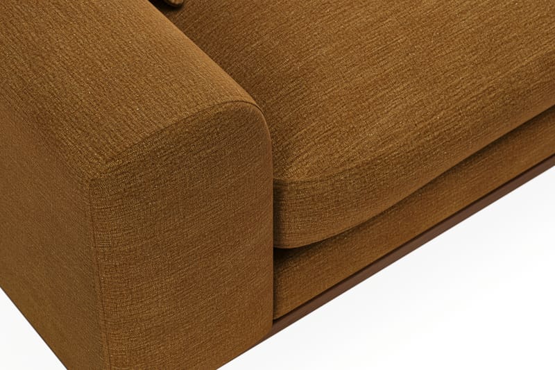 Copenhagen Premium 4-seters Høyrevendt L-formet Dyp Divansofa i Stoff - Sennepsgul - Møbler - Sofaer - Sofa med chaiselong