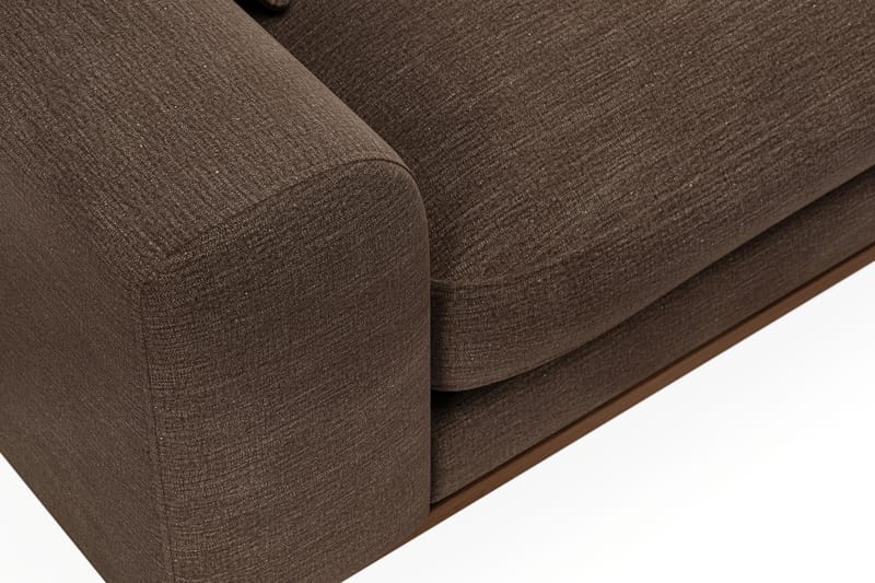 Copenhagen Premium 4-seters Høyrevendt L-formet Dyp Sjeselongsofa i Stoff - Brun - Møbler - Sofaer - Sofa med chaiselong