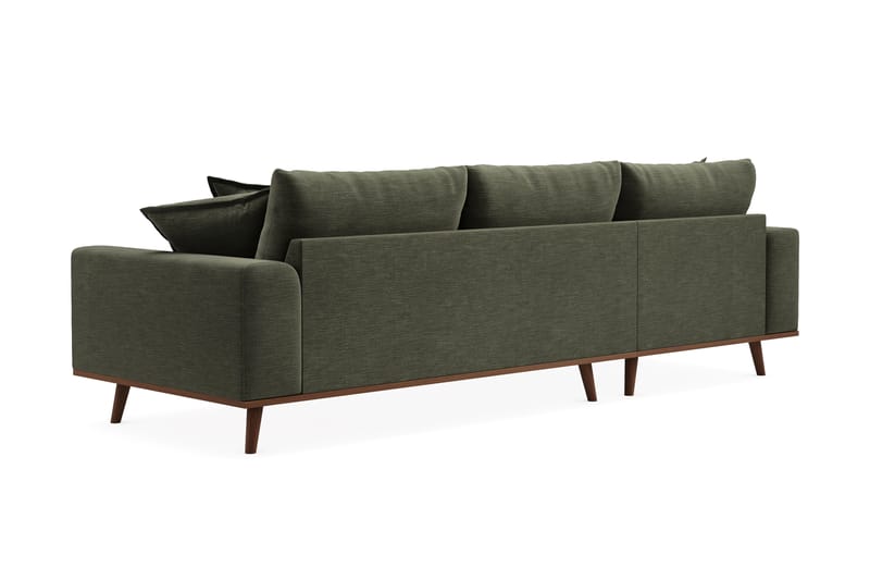 Copenhagen Premium 4-seters Venstrevendt L-formet Dyp Divansofa i Stoff - Grønn - Møbler - Sofaer - Sofa med chaiselong