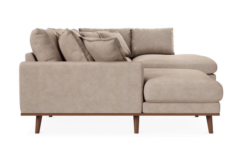 Copenhagen Premium 5-seters Høyrevendt U-formet Dyp Sofa med Divan og Sjeselong i Stof - Lysebrun - Møbler - Sofaer - U Sofa