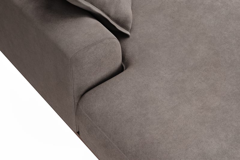 Copenhagen Premium 5-seters Høyrevendt U-formet Dyp Sofa med Divan og Sjeselong i Stof - Brun - Møbler - Sofaer - U Sofa
