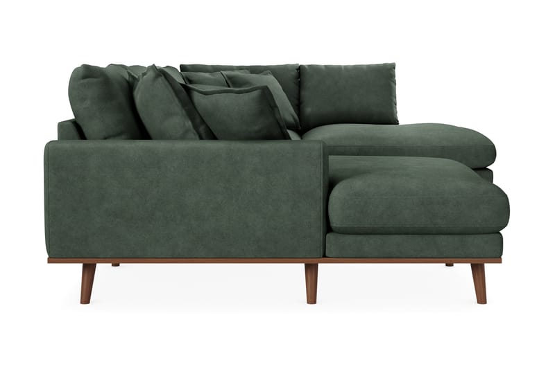 Copenhagen Premium 5-seters Høyrevendt U-formet Dyp Sofa med Divan og Sjeselong i Stof - Grøn - Møbler - Sofaer - U Sofa