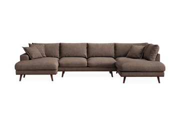 Copenhagen Premium 5-seters Høyrevendt U-formet Dyp Sofa med Divan og Sjeselong i Stof