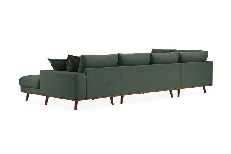 Copenhagen Premium 5-seters Venstrevendt U-formet Dyp Sofa med Divan og Sjeselong i Stof - Grøn - Møbler - Sofaer - U Sofa
