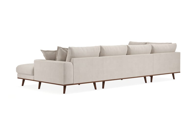 Copenhagen Premium 5-seters Venstrevendt U-formet Dyp Sofa med Divan og Sjeselong i Stof - Beige - Møbler - Sofaer - U Sofa
