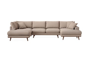 Copenhagen Premium 5-seters Venstrevendt U-formet Dyp Sofa med Divan og Sjeselong i Stof