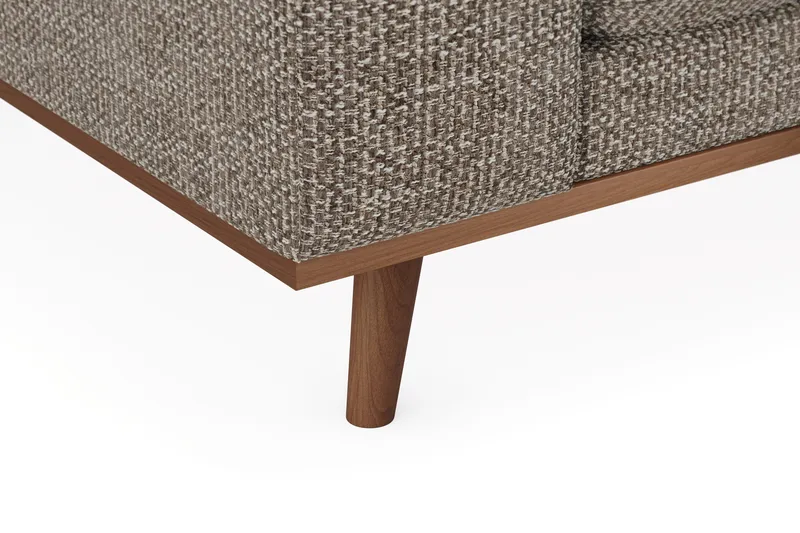 Copenhagen Premium 4-seters Høyrevendt L-formet Dyp Sjeselongsofa i Chenille - Brun - Møbler - Sofaer - Sofa med chaiselong